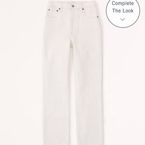 Abercrombie & Fitch Women's Ultra High Rise 90s Straight Jean, Cream